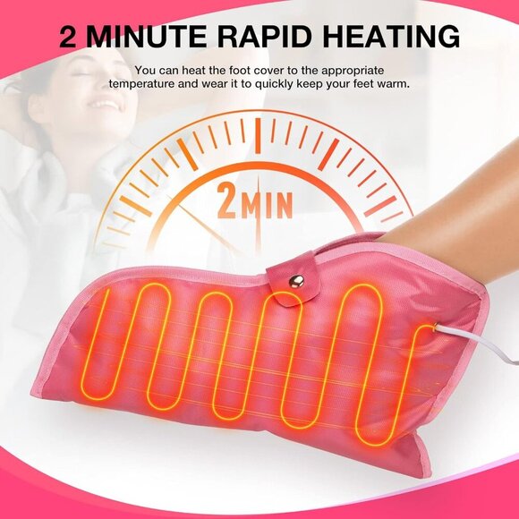 Paraffin Wax Heated Booties, Electric Heated Nail Art Pedicure Foot Cover, Infra - Picture 4 of 7